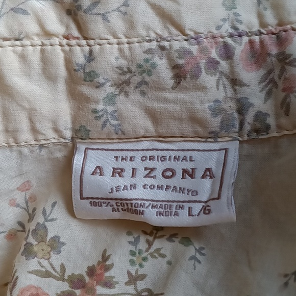Y2K Arizona Jean Button Down Floral Western Shirt Cowgirl - L Juniors - Picture 5 of 16